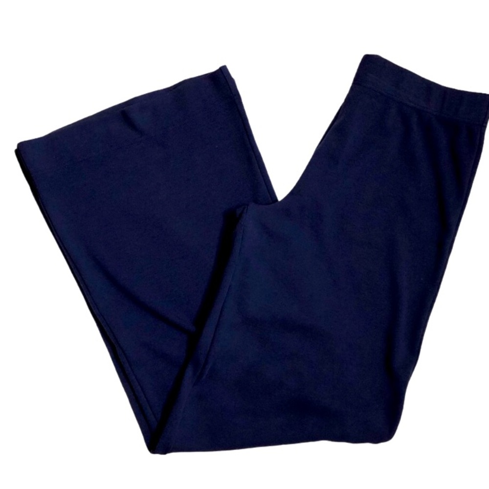 Wide Leg Navy Pants Lukastyle Blue Loungewear Stretch Slacks Size Medium